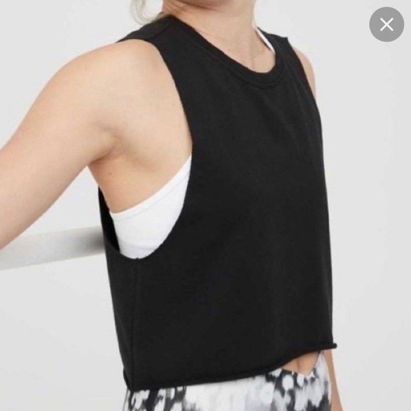 AERIE | Offline Cutout Crop Black Tank Top | Size M - Picture 6 of 6
